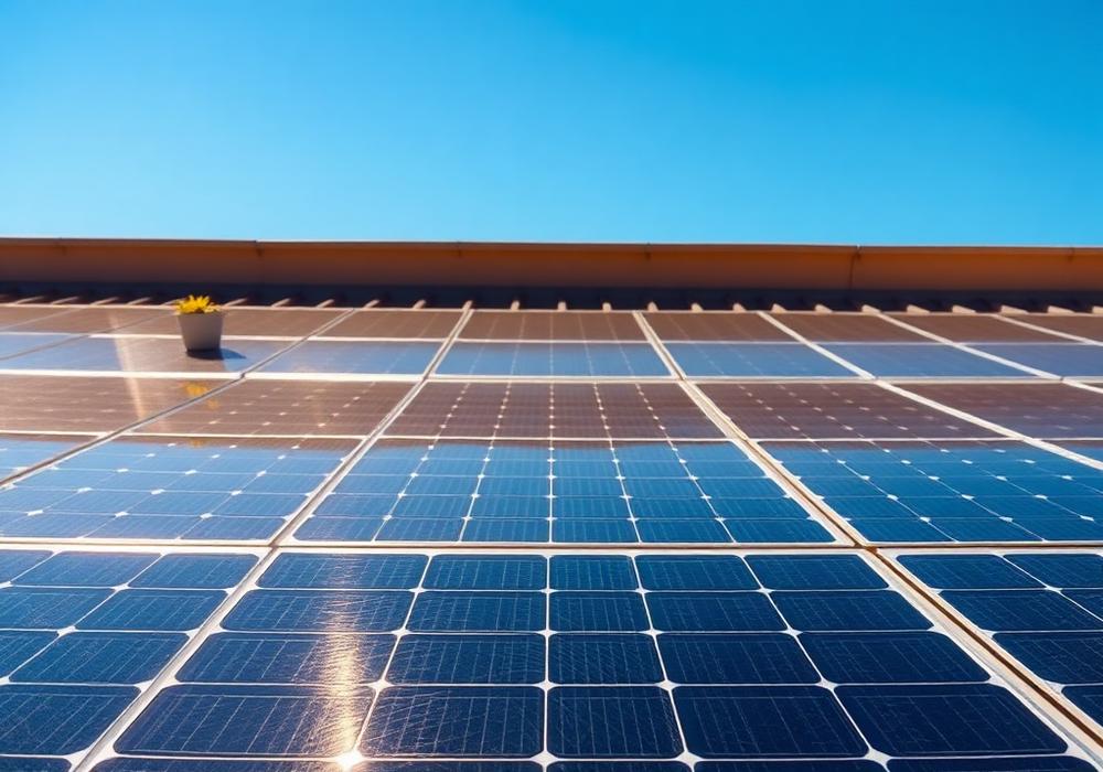 Gereinigte Solaranlage mit vollem Ertrag